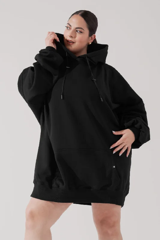 POPFLEX® Long Cloud Hoodie - Black