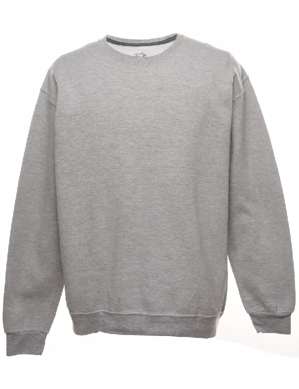 Marl Grey Plain Sweatshirt - L