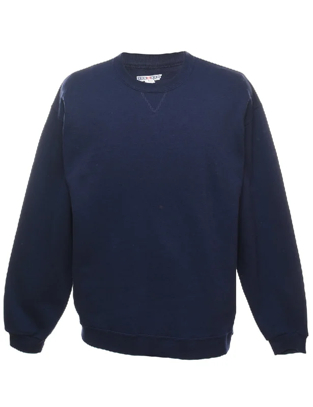 Navy Plain Sweatshirt - L