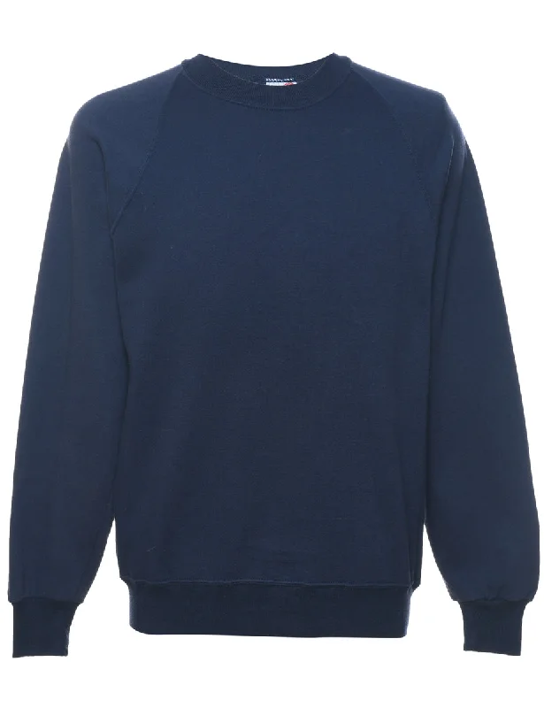 Navy Plain Sweatshirt - L