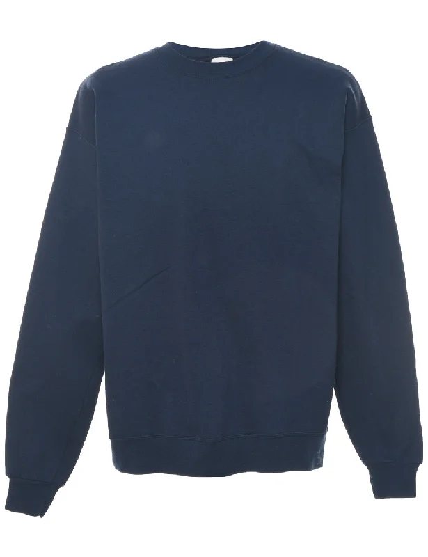 Navy Plain Sweatshirt - L