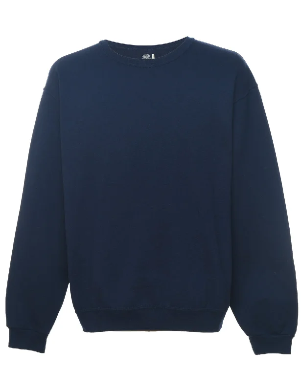 Navy Plain Sweatshirt - L