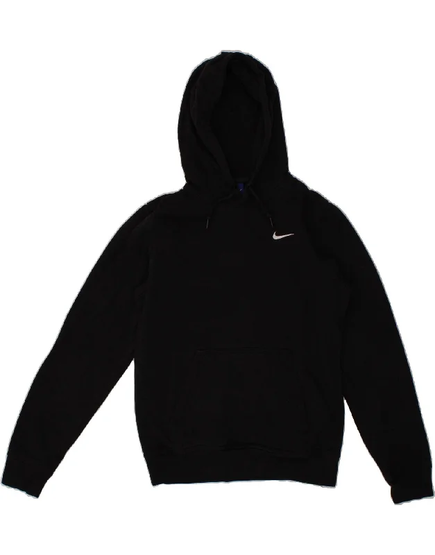 NIKE Mens Hoodie Jumper Small Black Cotton