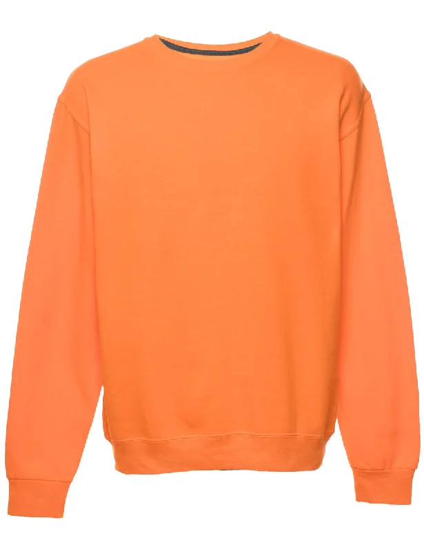 Orange Plain Sweatshirt - M