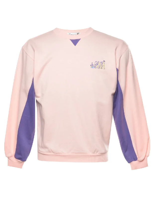 Pale Pink Plain Sweatshirt - S