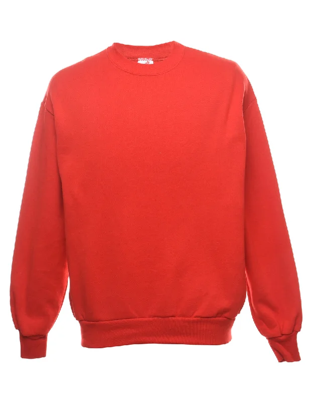 Plain Red Classic Sweatshirt - L