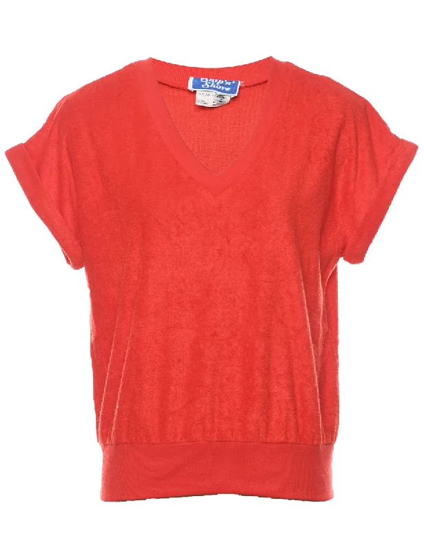 Red Plain Sweatshirt - M