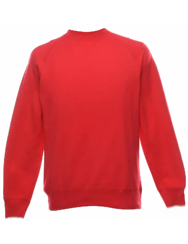 Red Plain Sweatshirt - S