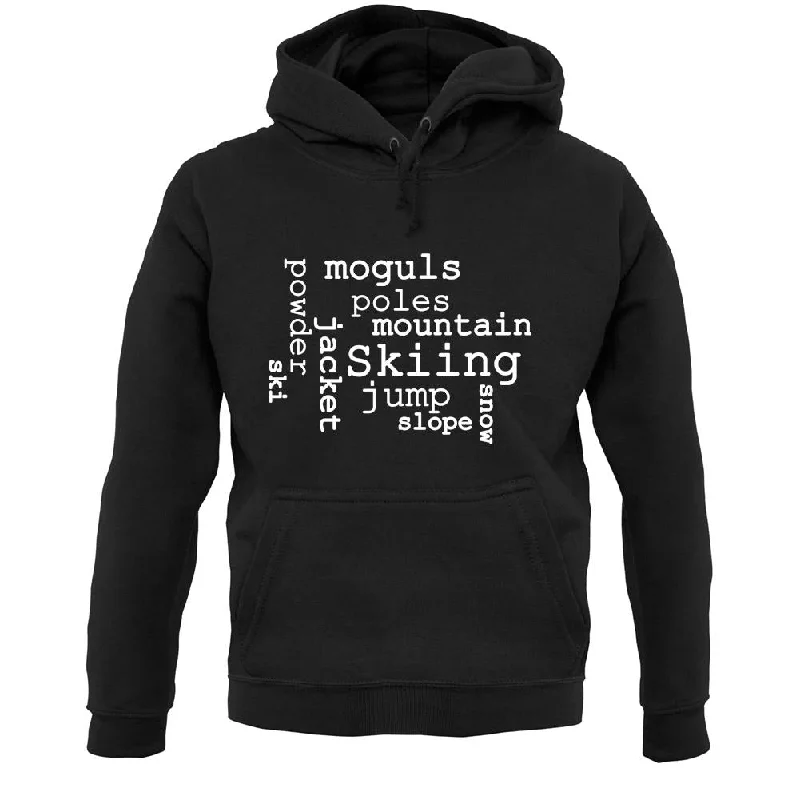 Ski Word Cloud Unisex Hoodie