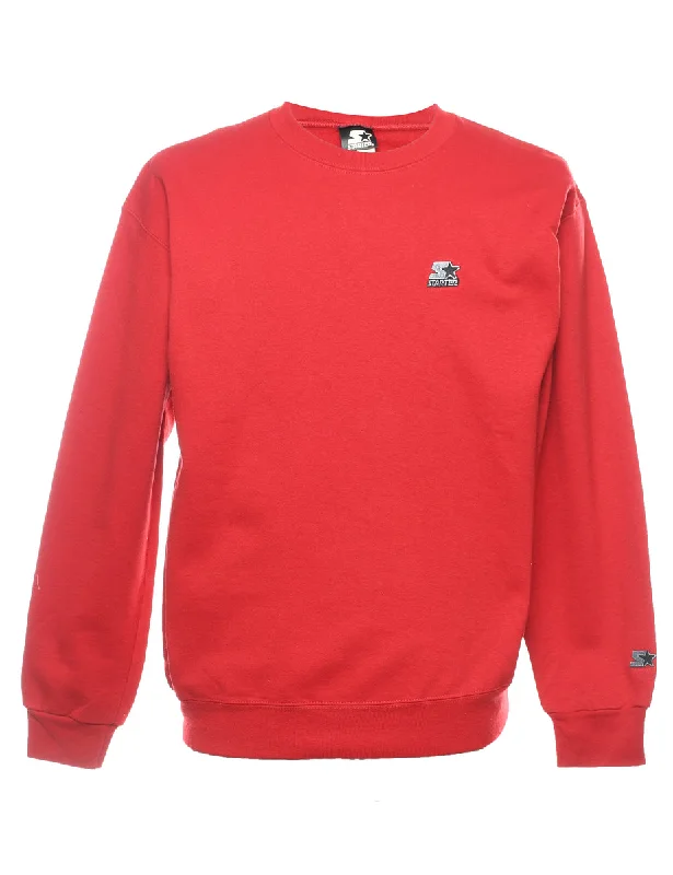 Starter Red Embroidered Classic Sweatshirt - M