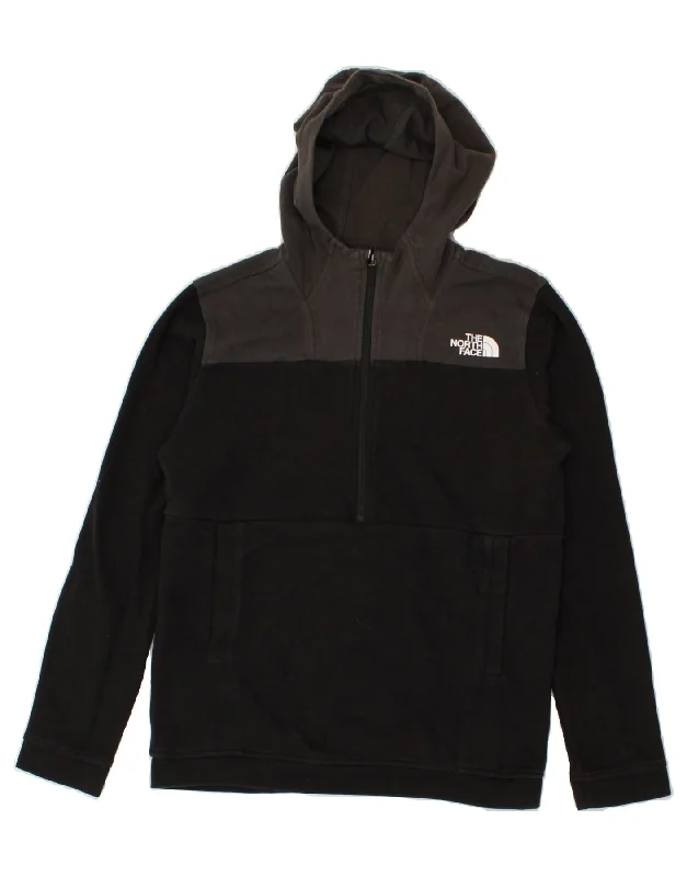 THE NORTH FACE Boys Zip Neck Hoodie Jumper 14-15 Years XL Black