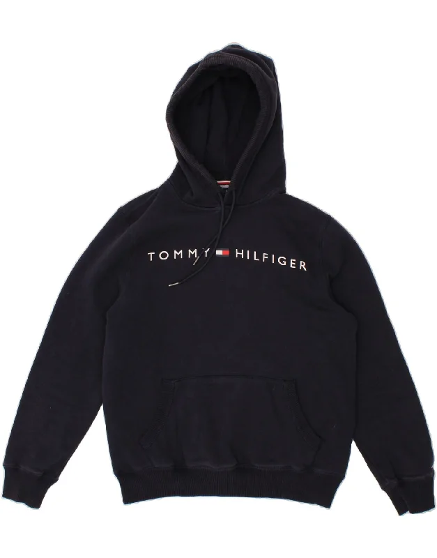 TOMMY HILFIGER Mens Graphic Sweatshirt Jumper Medium Navy Blue Cotton