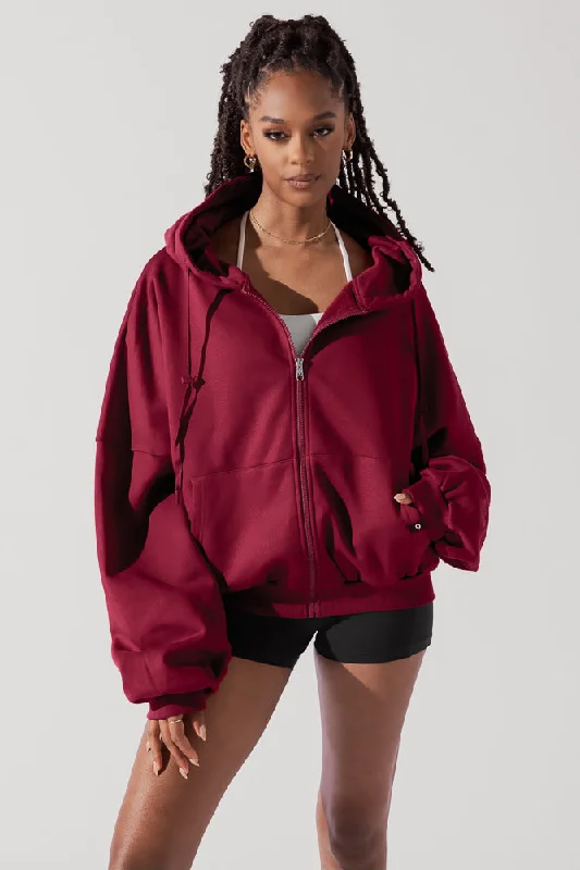 POPFLEX® Zip Cloud Hoodie - Crimson