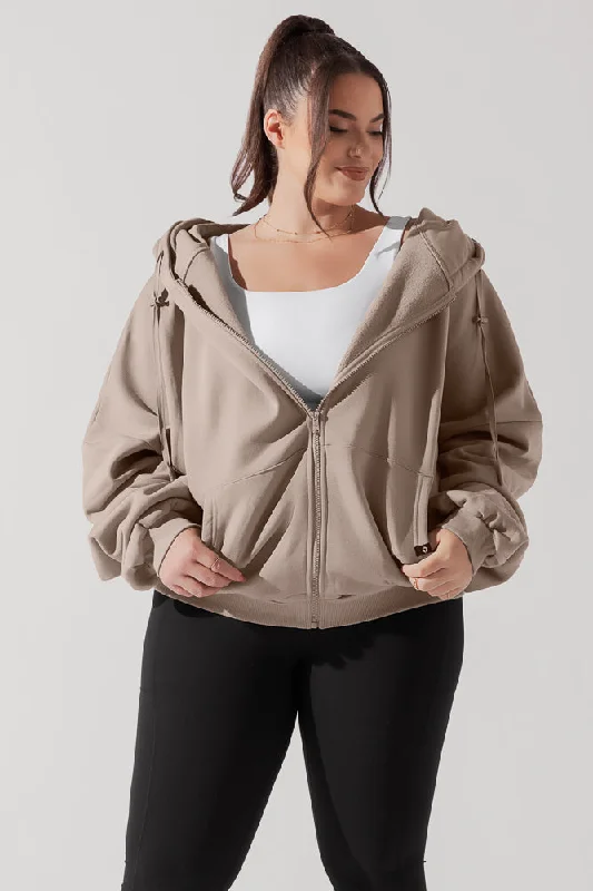 POPFLEX® Zip Cloud Hoodie - Taupe