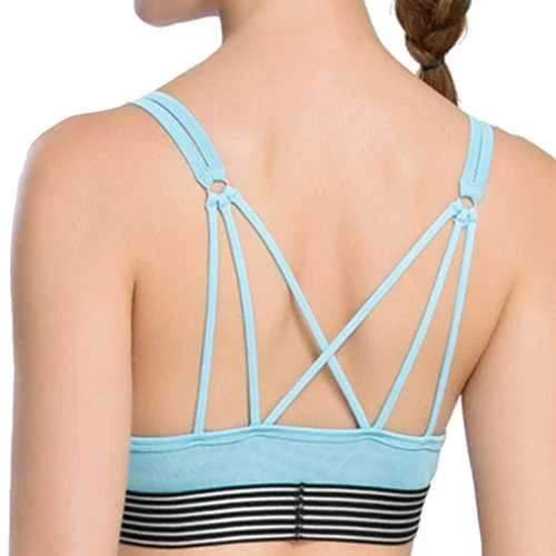 Women Sexy Breathable Cross-Criss Wireless Bra Key Hole Front Sports Yoga Underwear