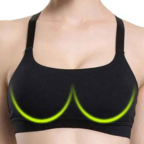 Cross-Back Wireless Sports Bra Black Adjusted Breathable Yoga Vest