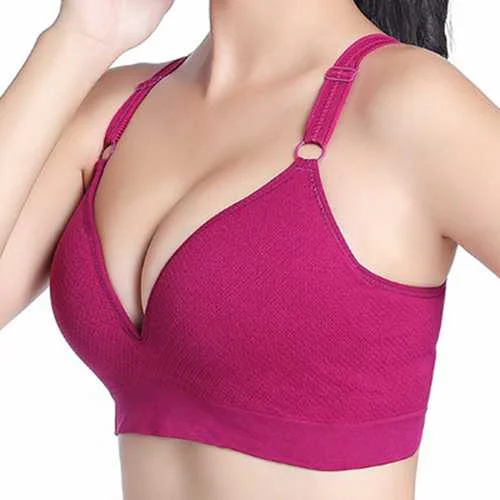 Push Up Wireless Deep V Sports Yoga Bra Tops