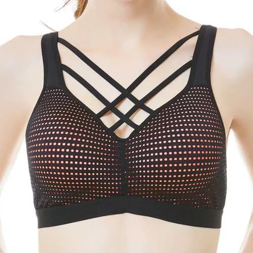 Criss Cross Strappy Back Wireless Sports Bra