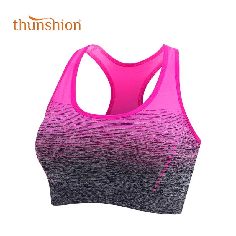 Sports Bra High Stretch Breathable Top Fitness Women Padded for Running Yoga Gym Seamless Crop Bra Gradient Sport Bra