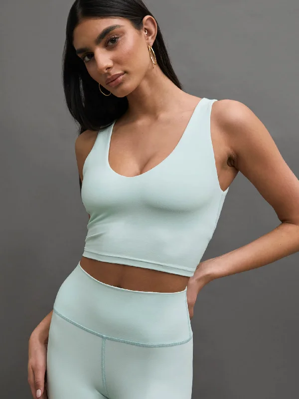 V-Neck Longline Bra in Melt - Clearly Aqua