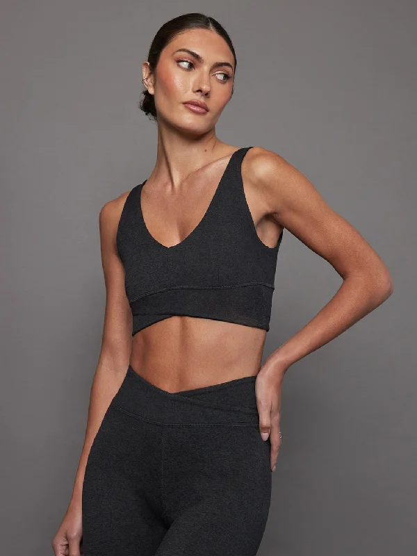 Wrap Bra in Heather Melt - Charcoal Heather