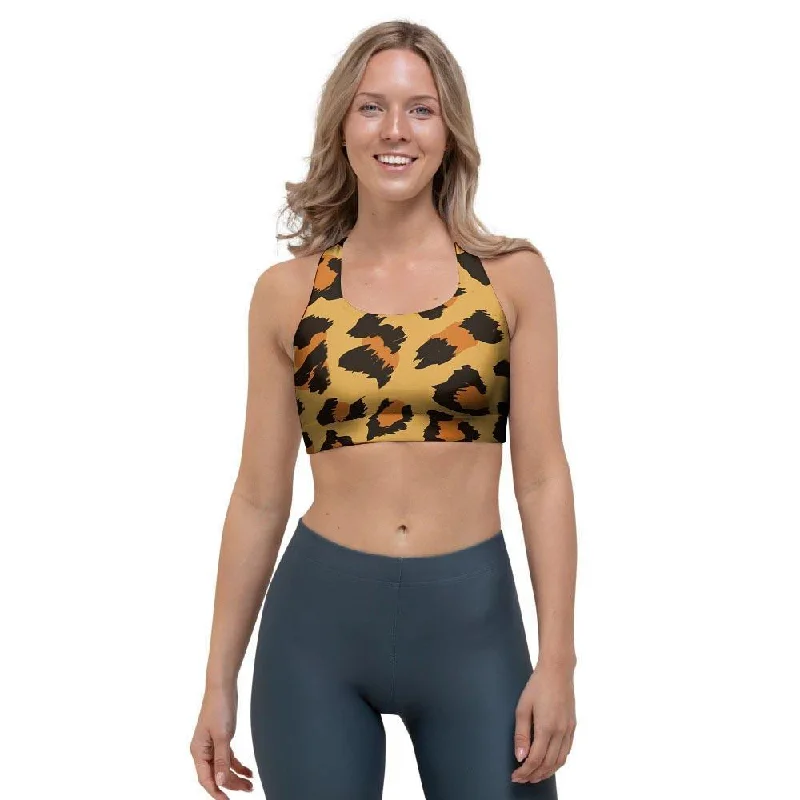 Yellow Cheetah Sports Bra