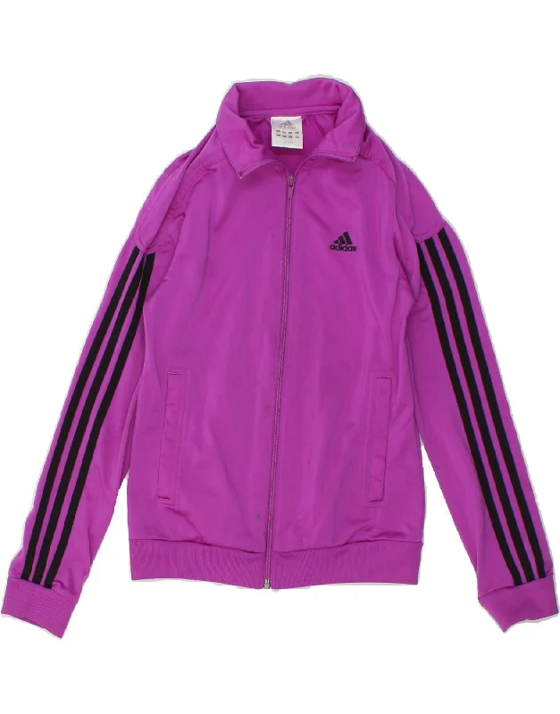 ADIDAS Womens Tracksuit Top Jacket UK 8 Small  Purple Polyester