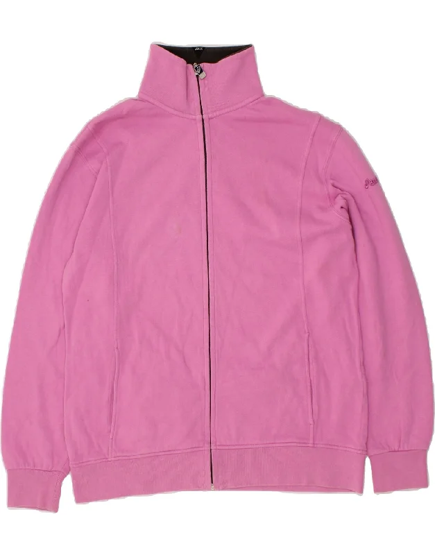 ASICS Womens Tracksuit Top Jacket UK 18 XL Pink Cotton