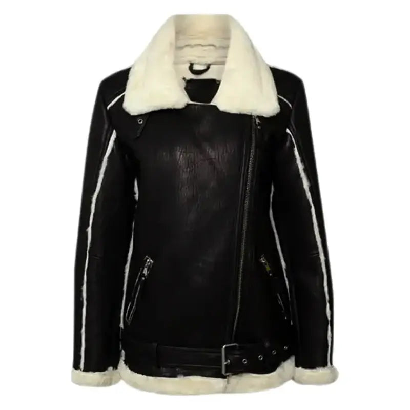 Black Shearling Leather Jacket