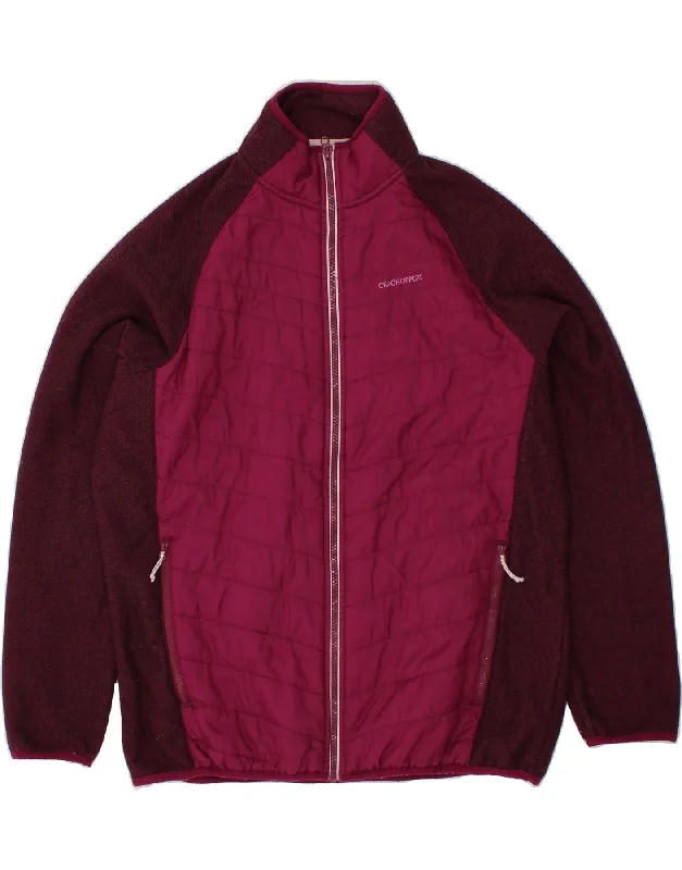 CRAGHOPPERS Womens Tracksuit Top Jacket UK 20 2XL Burgundy Colourblock