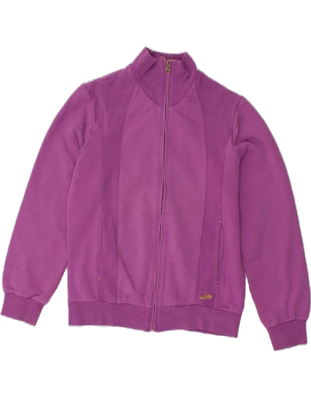 LOTTO Womens Tracksuit Top Jacket UK 10 Small Purple Cotton