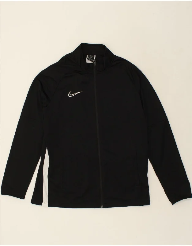 NIKE Womens Tall Graphic Tracksuit Top Jacket UK 18 XL Black Polyester