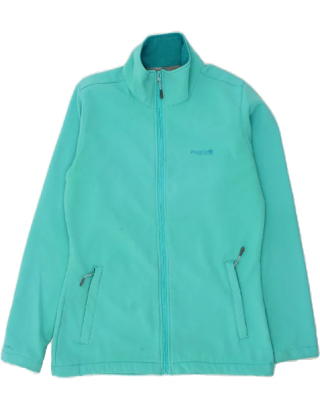 REGATTA Womens Tracksuit Top Jacket UK 10 Small Turquoise Polyester