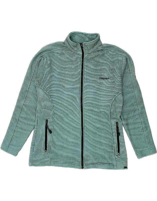 TRESPASS Womens Tracksuit Top Jacket UK 14 Medium Green Striped