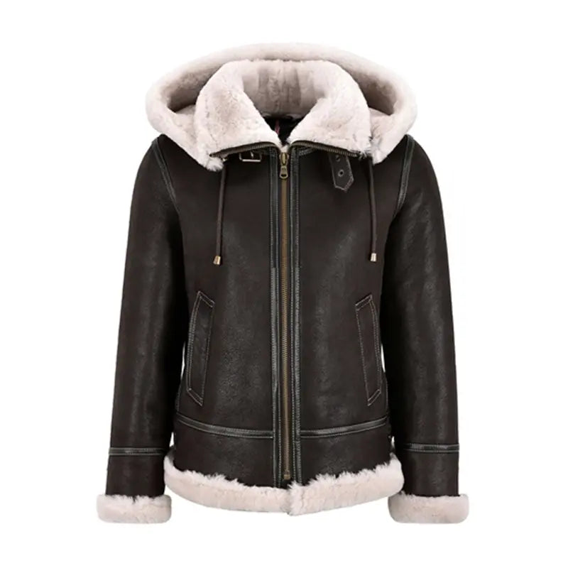 Bomber Fur Leather Jacket For Women