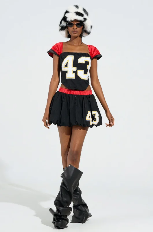 GET IN THE FIELD BUBBLE MINI SKIRT