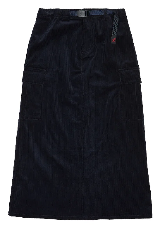 Gramicci Women's Corduroy Long Cargo Skirt - Dark Navy