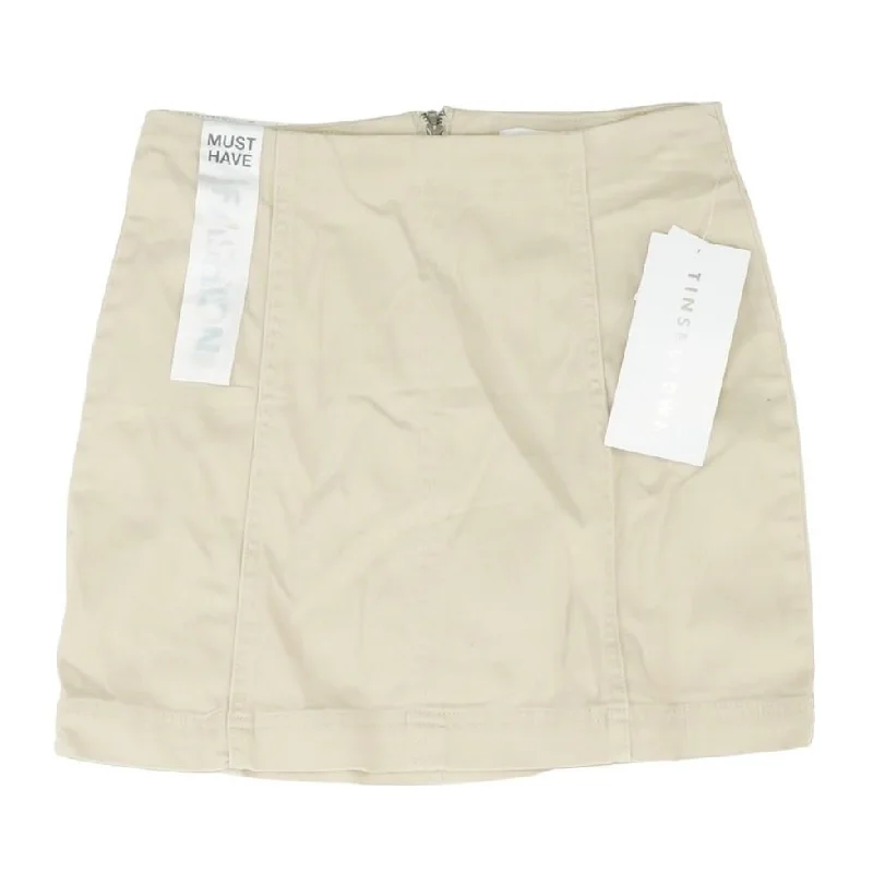 Khaki Solid Mini Skirt