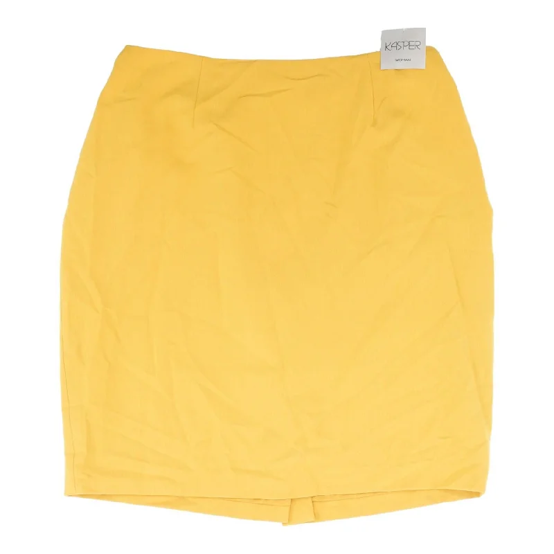 Mustard Solid Midi Skirt