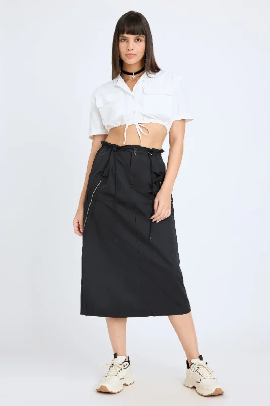 Side-Zipped Black Skirt