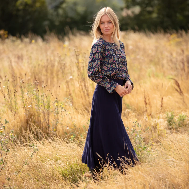 Willow Knitted Skirt in Navy