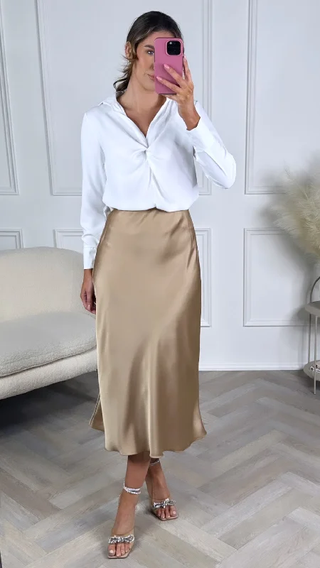 Yaella Camel Midi Skirt