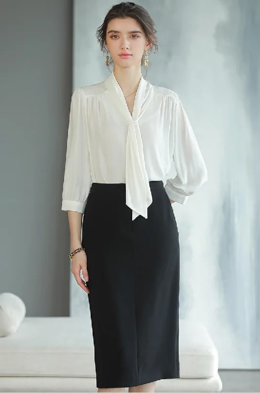 Black and White Skirt and Blouse