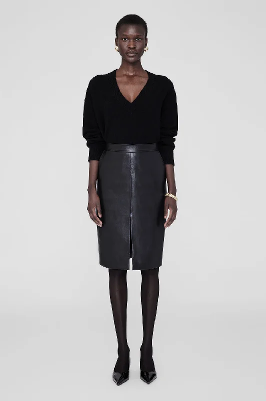 Tyra Skirt - Black Recycled Leather